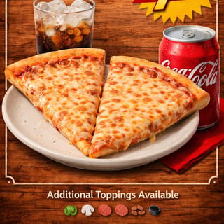 Two Cheese Slices & Can of Soda Lunch Special