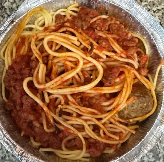 Spaghetti with Meat Sauce Dinner.